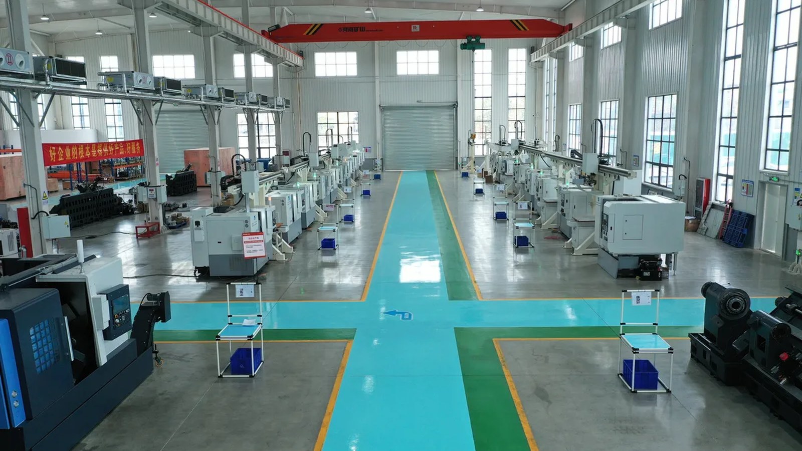Machine build and assembly area inside the plant