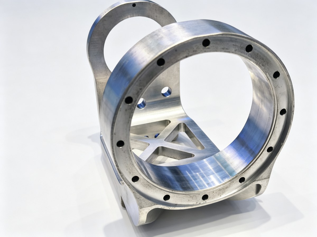 Machined housing part for a vertical machining center